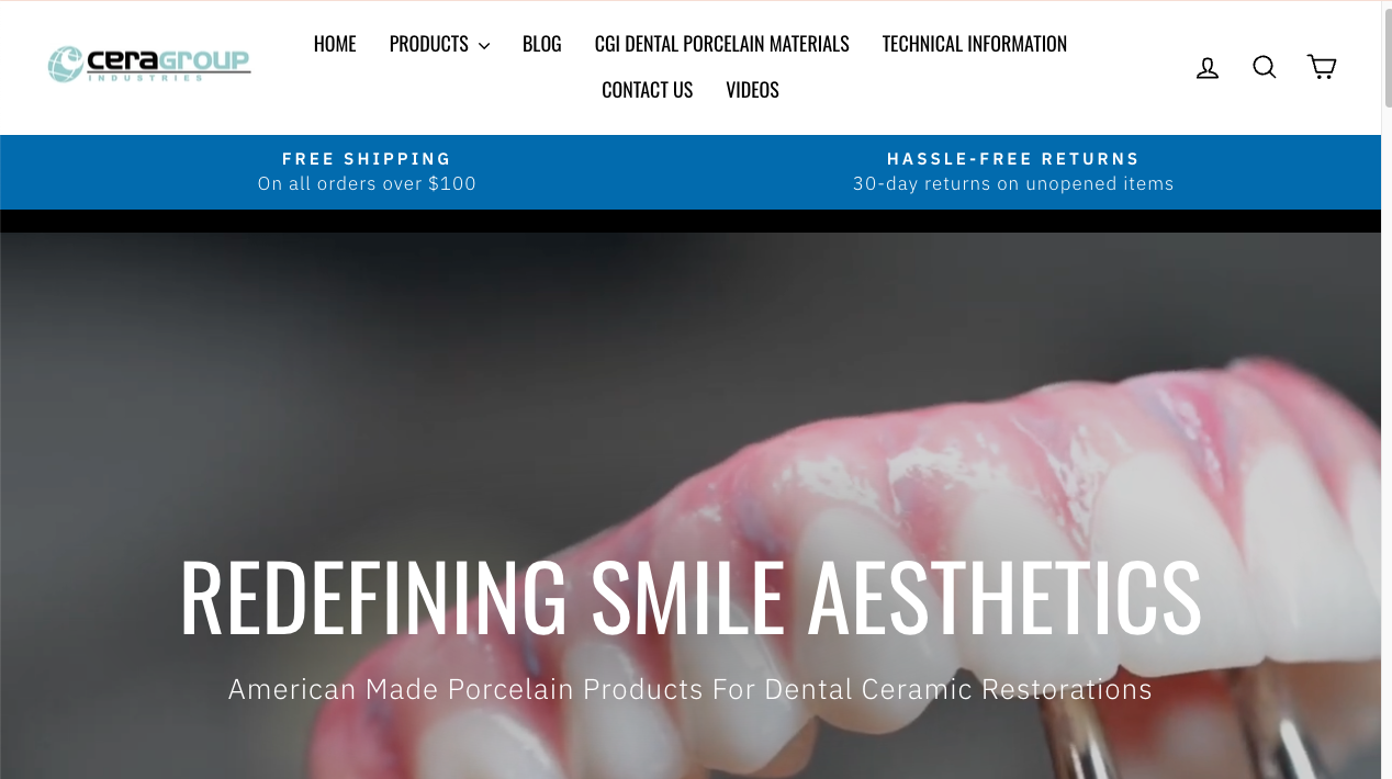 CGI Porcelain website